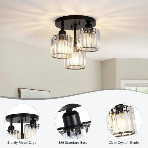 Sturdy Metal Cage  
E26 Standard Base  
Clear Crystal Shade