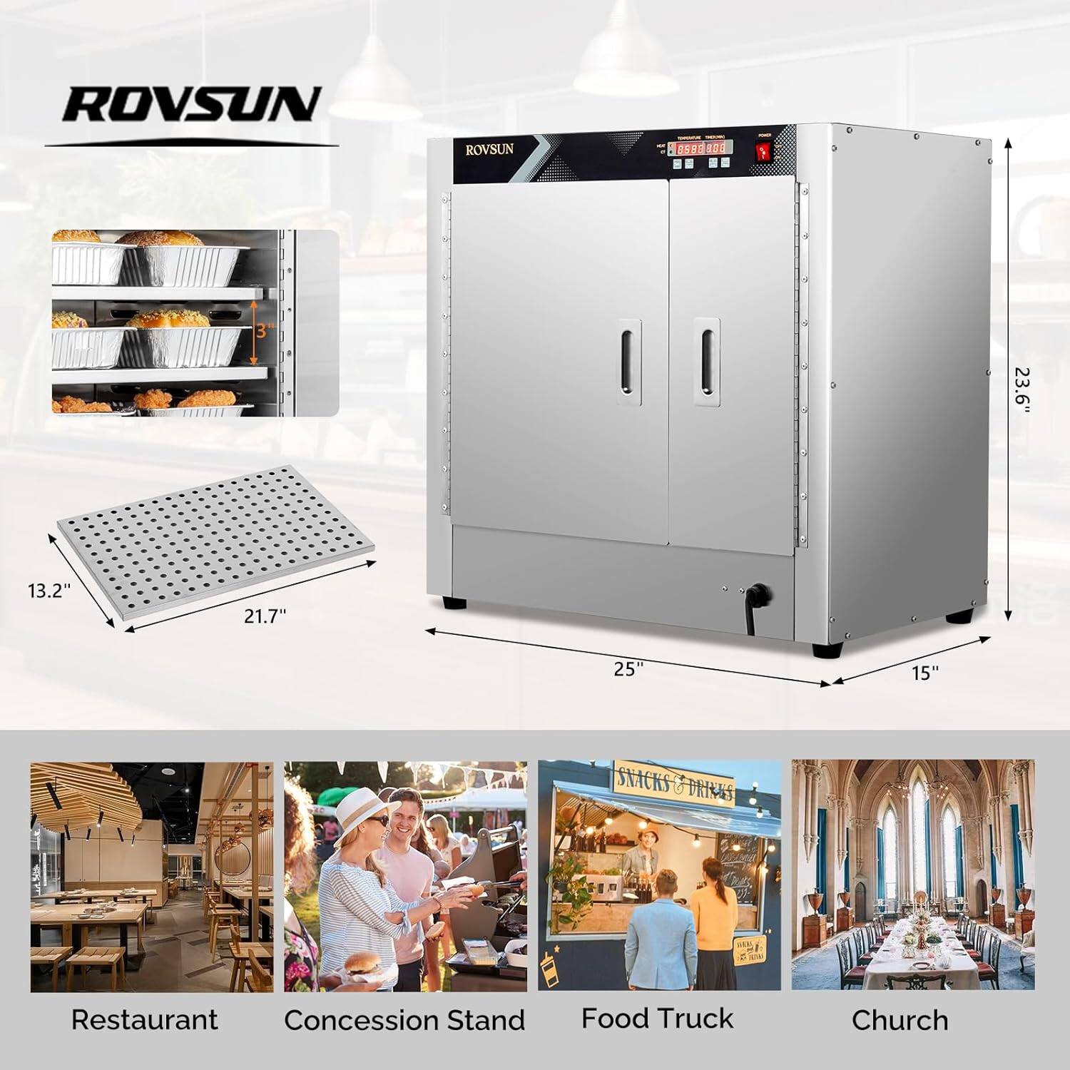 ROVSUN

nsedasn 8 1 1 3 23.6" 13.2" 21.7" 25 15" SNACKS ORES

Restaurant Concession Stand Food Truck Church