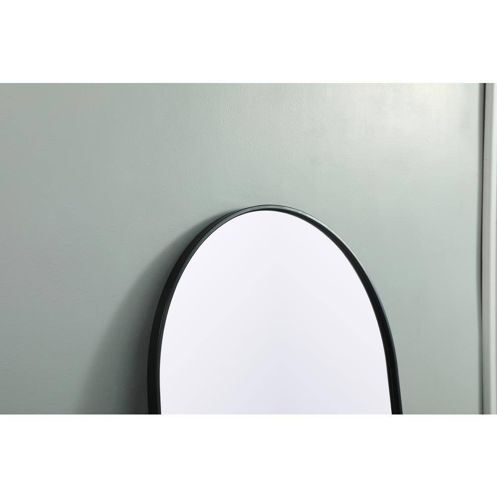 Back. Elegant Decor - Metal Frame Arch Full Length Mirror 28x74 Inch in Black - Black.