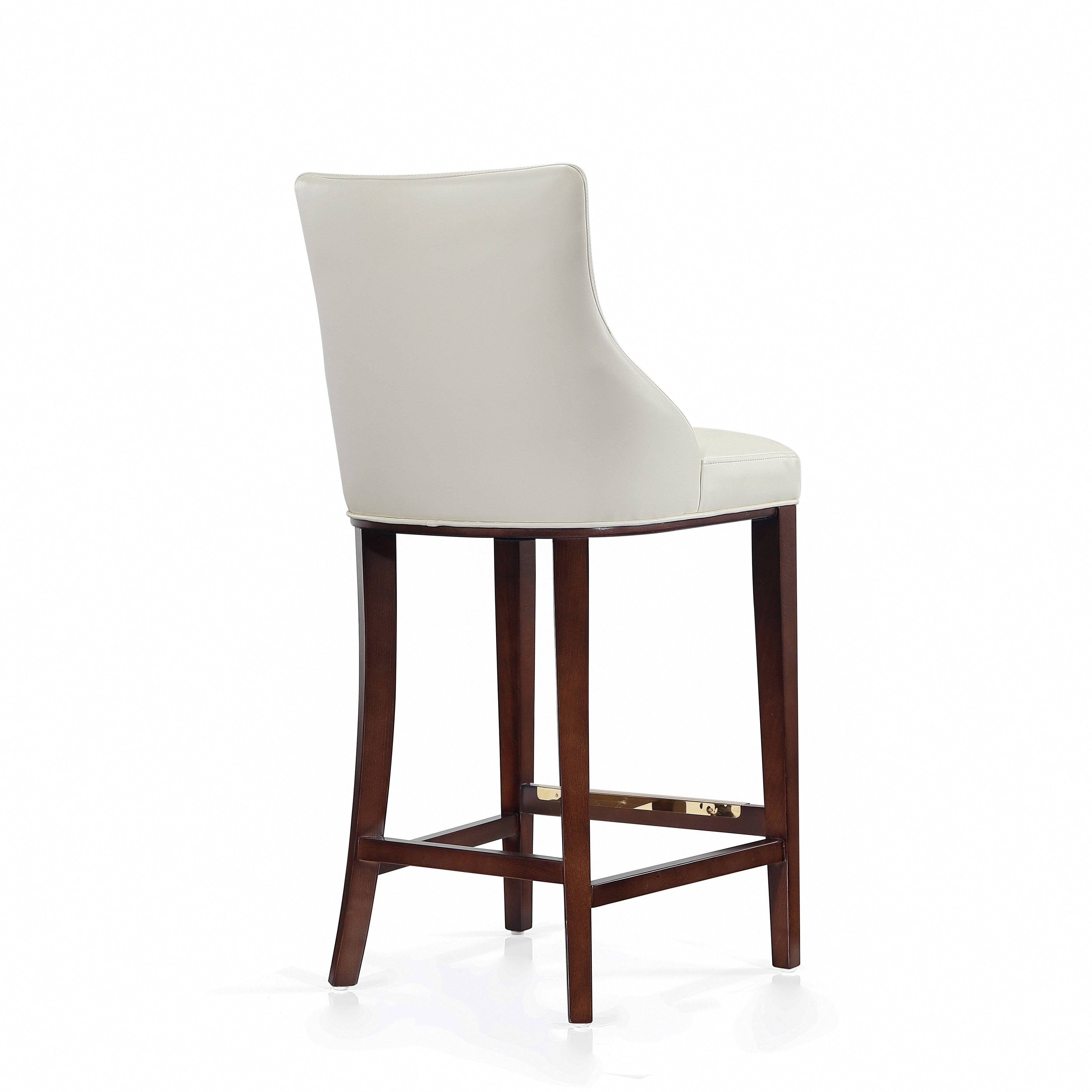 Alt View 3. Manhattan Comfort - Shubert Modern Wood Upholstered Barstool - Set of 2 - Ivory.