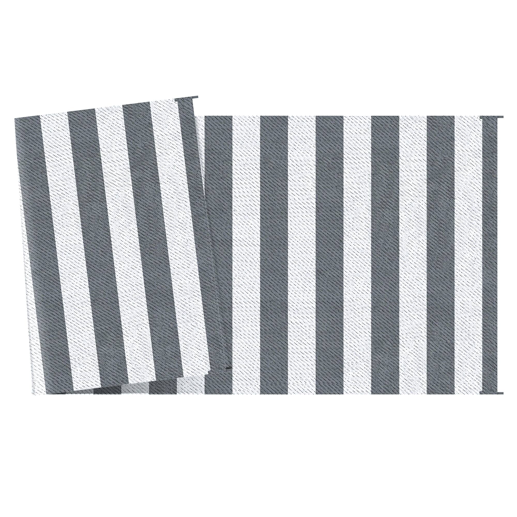 Alt View 8. Outsunny - Reversible Outdoor Rug, 9' x 18' Waterproof Plastic Straw Floor Mat, Portable RV Camping Carpet - Gray and White Stripes.