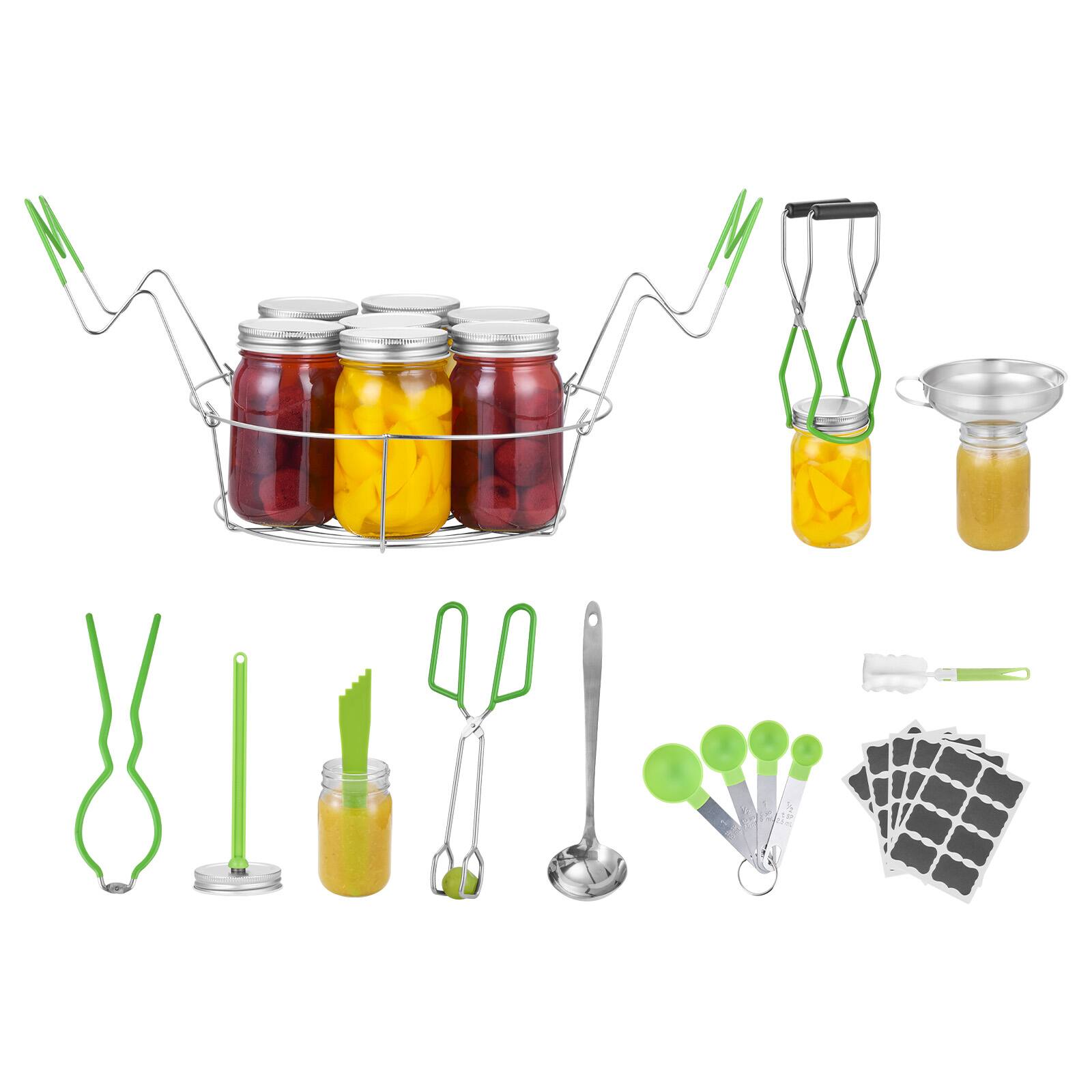 Alt View 4. VEVOR - Canning Supplies Starter Kit, 9 Pieces Stainless Steel Water Bath Canning Kit for Beginners, Canning Tools Set: Rack - Green.