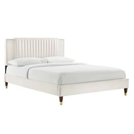 Modway - Zahra Channel Tufted Performance Velvet Full Platform Bed - White