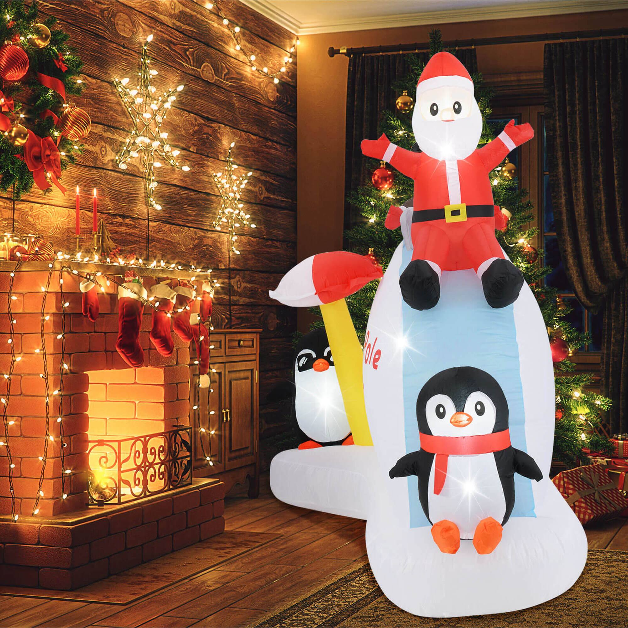 Alt View 5. Costway - Costway 6 FT Christmas Inflatable with LED lights Indoor/Outdoor Lighted Xmas Inflatable - White.