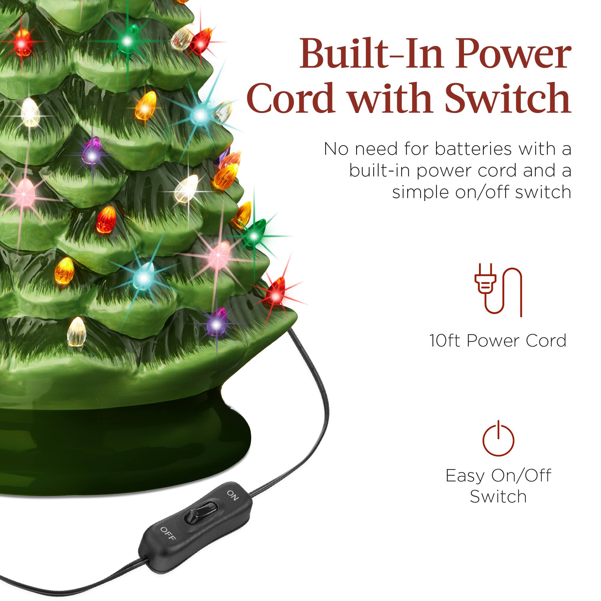 Built-In Power Cord with Switch

No need for batteries with a built-in power cord and a simple on/off switch

10ft Power Cord

Easy On/Off Switch