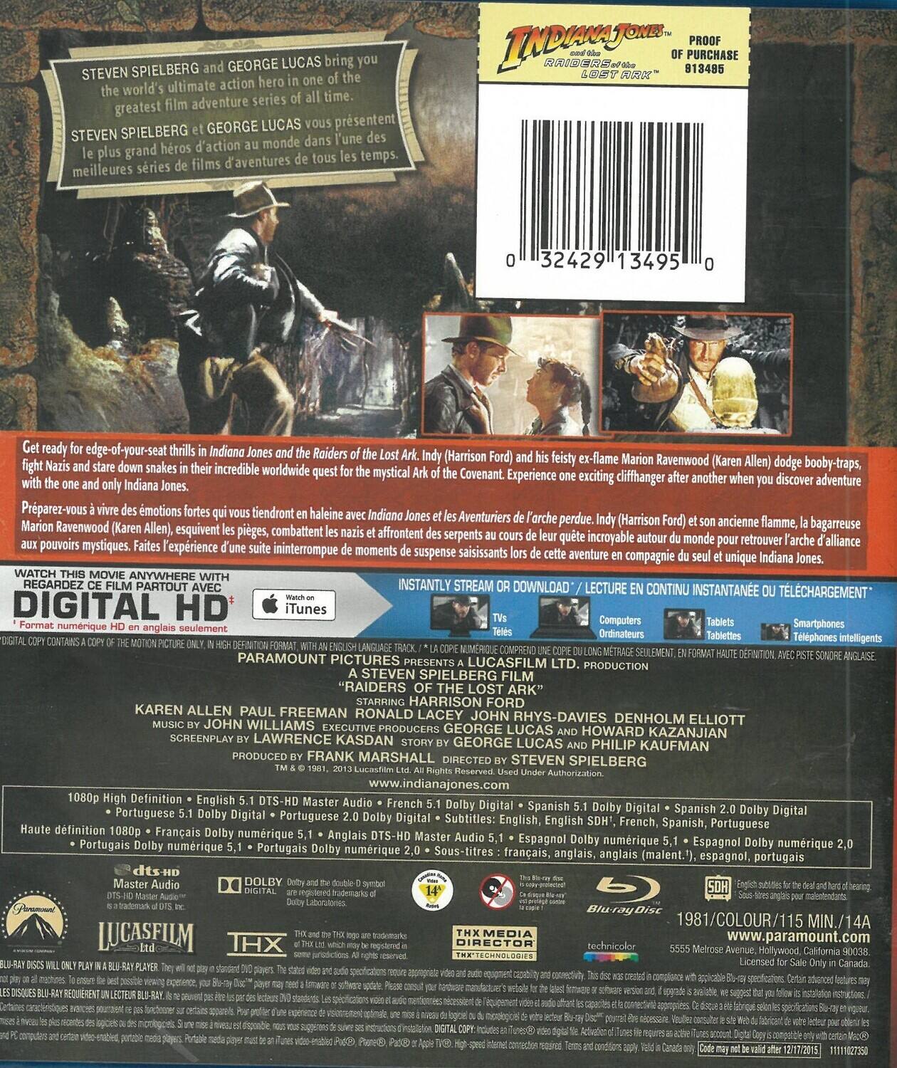 Alt View 1. Indiana Jones and the Raiders of the Lost Ark   - BLU-RAY.
