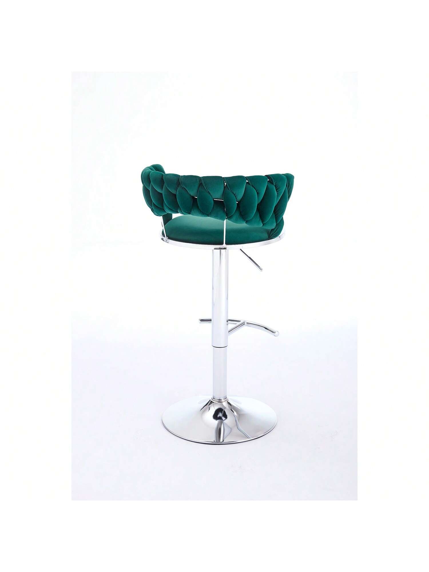 Alt View 4. Trinkets Crazed - Velvet Bar Stools Set Of 2, Modern Swivel Barstools With Woven Backrest, Adjustable Counter Stools - Green.