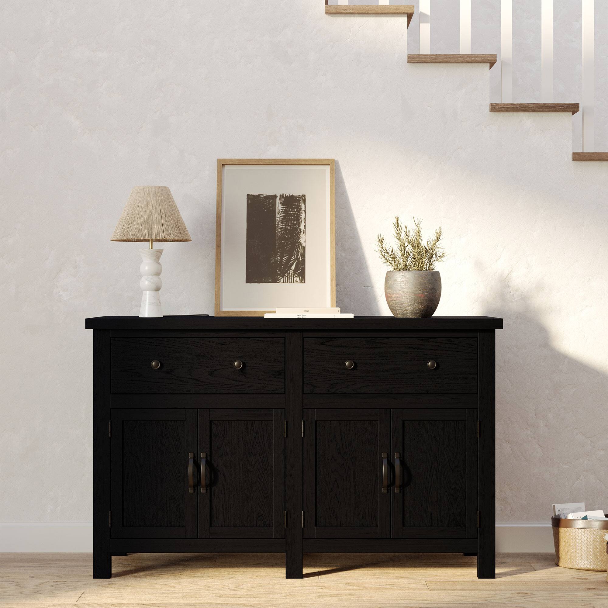 Alt View 10. Maven Lane - Maven Lane Felix Rustic Wooden Sideboard in Weathered Black Finish - Weathered Black.