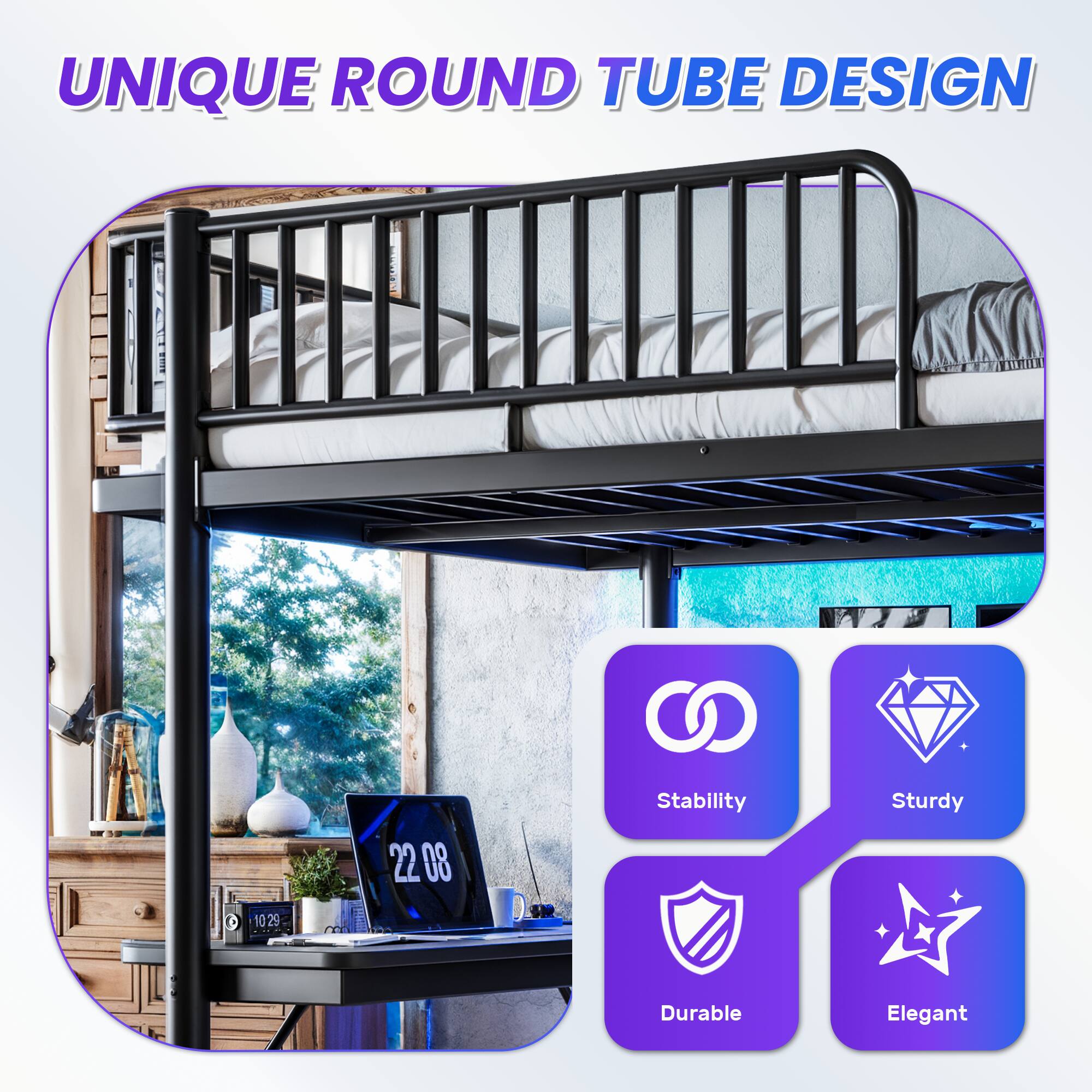 UNIQUE ROUND TUBE DESIGN

M 22 08

Stability
Sturdy
Durable
Elegant