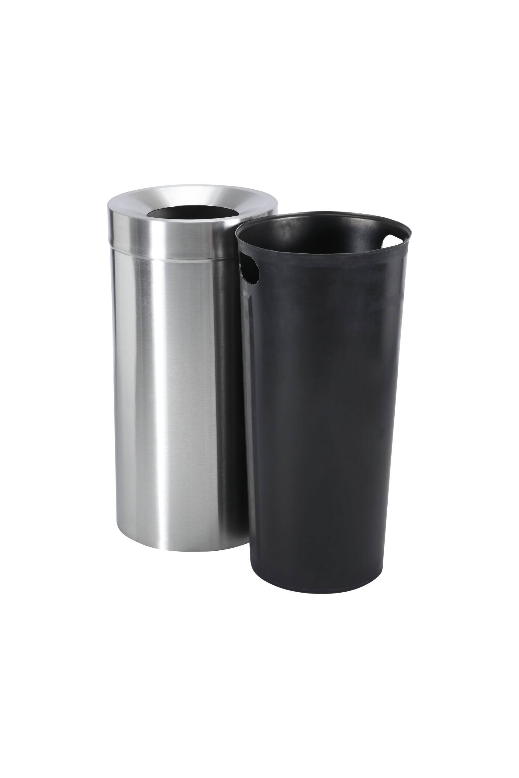 Left. Alpine Industries - 27 Gallon Plastic Insert Trash Can Liner with Handles - Black.