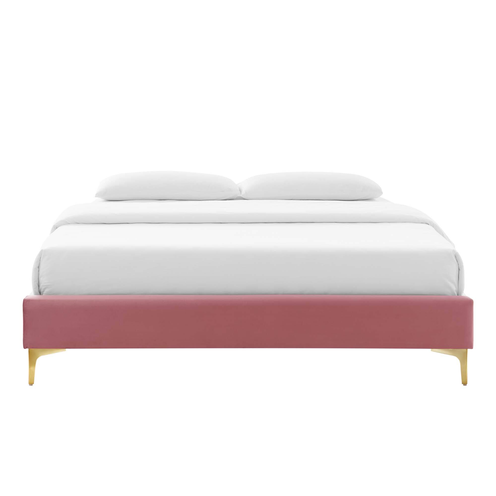 Alt View 1. Modway - Harlow Performance Velvet King Platform Bed Frame - White.
