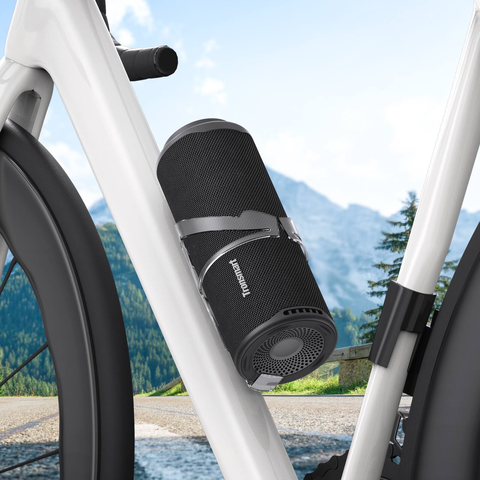 Alt View 8. Tronsmart - T8 Portable Bluetooth 5.3 Speaker, 40W 360° Surround Deep Bass, TWS, Custom EQ & RGB, IPX7 Waterproof, 18H for Outdoor - Black.