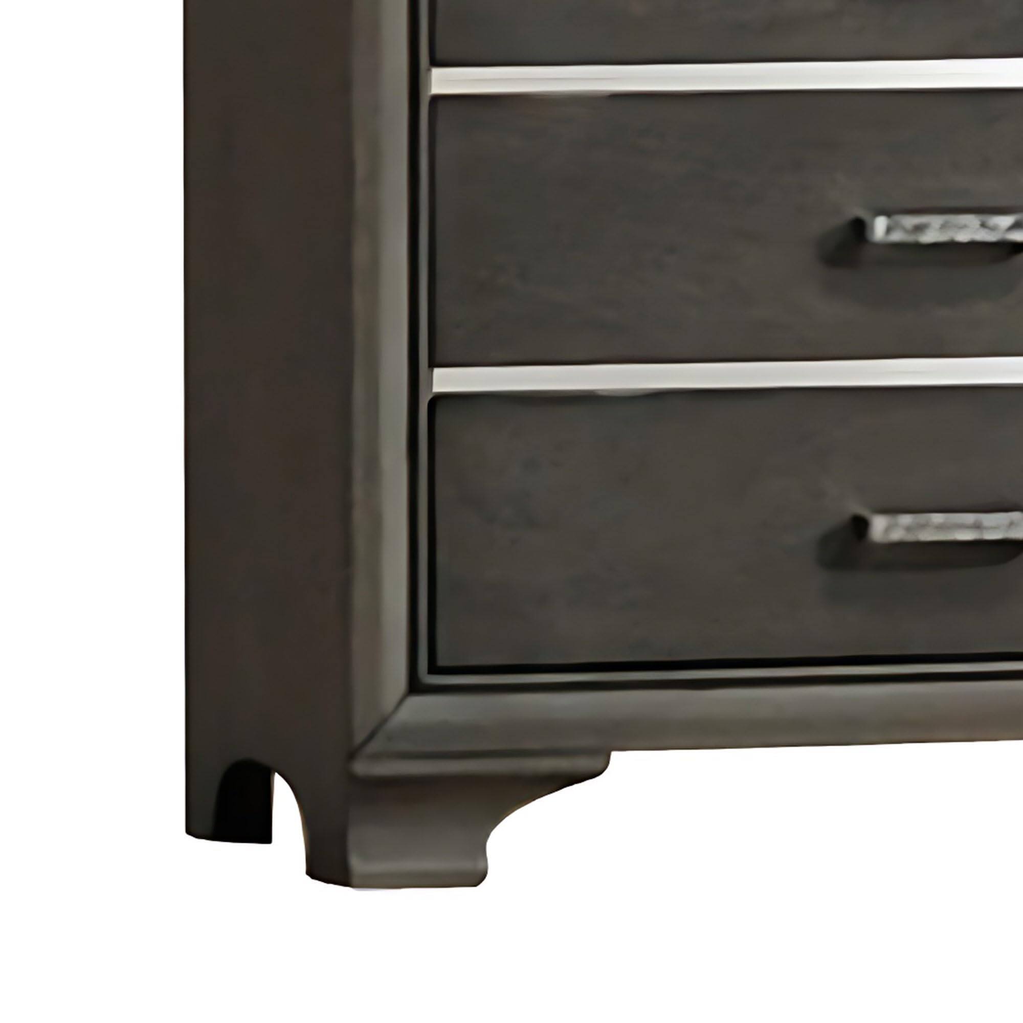 Alt View 1. Kings Brand Furniture - Kings Brand Furniture Oceana Wood 5 Drawer Chest - Dark Grey.