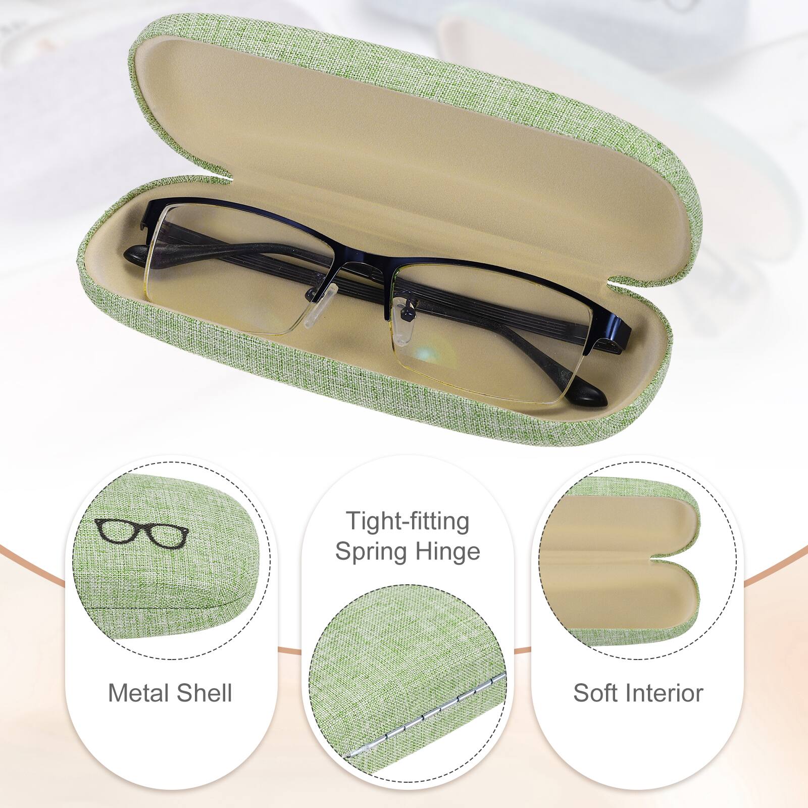 Tight-fitting Spring Hinge Metal Shell Soft Interior