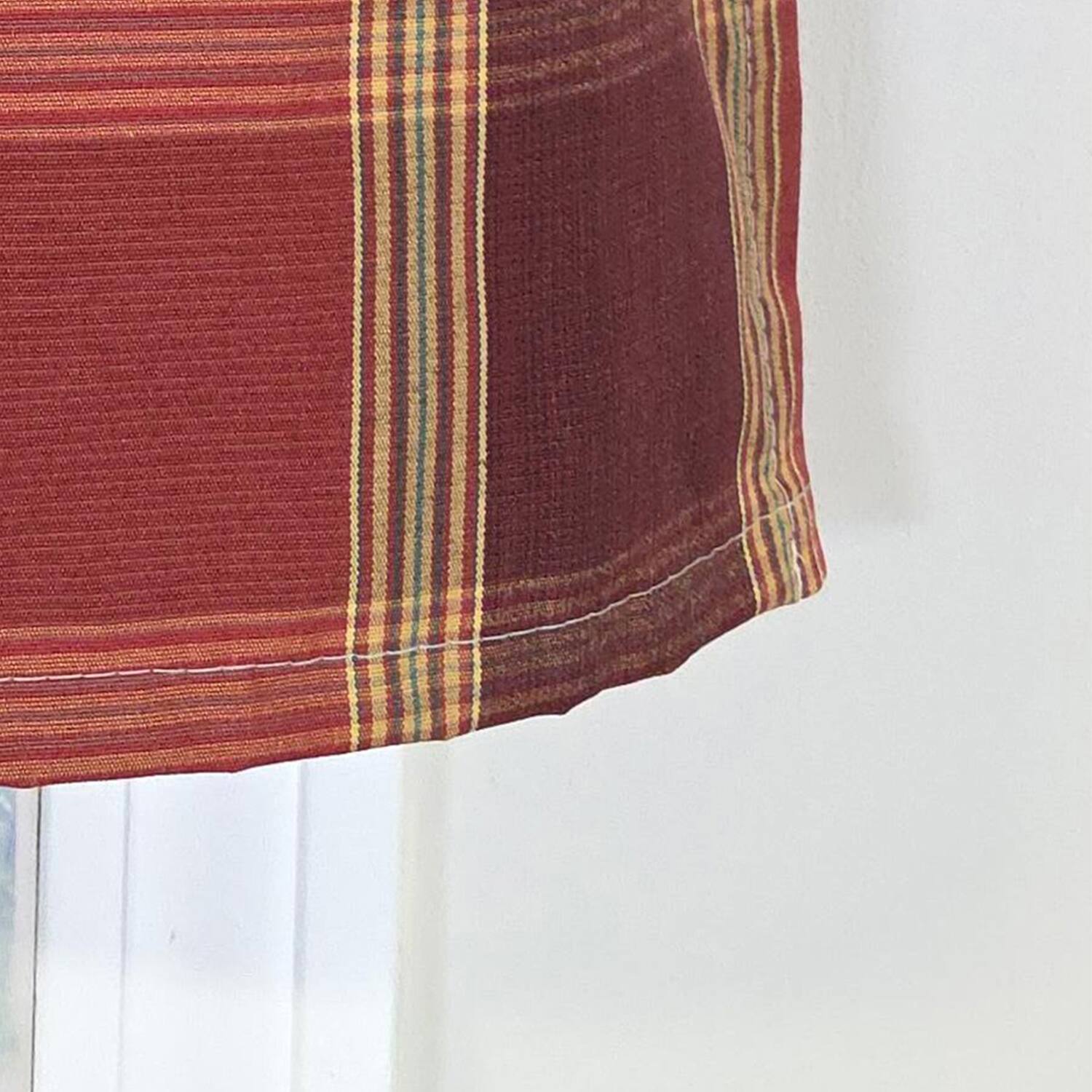 Back. RLF Home - RLF Home Duncaster Pleated Window Valance 100% Cotton Rod Pocket 50" x 17" Burgundy - Burgundy.