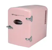 Frigidaire Retro Mini Personal Fridge Cooler, Holds up to 9 Cans, Portable for Car, Office, Bedroom, Dorm, Cabin - Pink - Pink - Front_Zoom