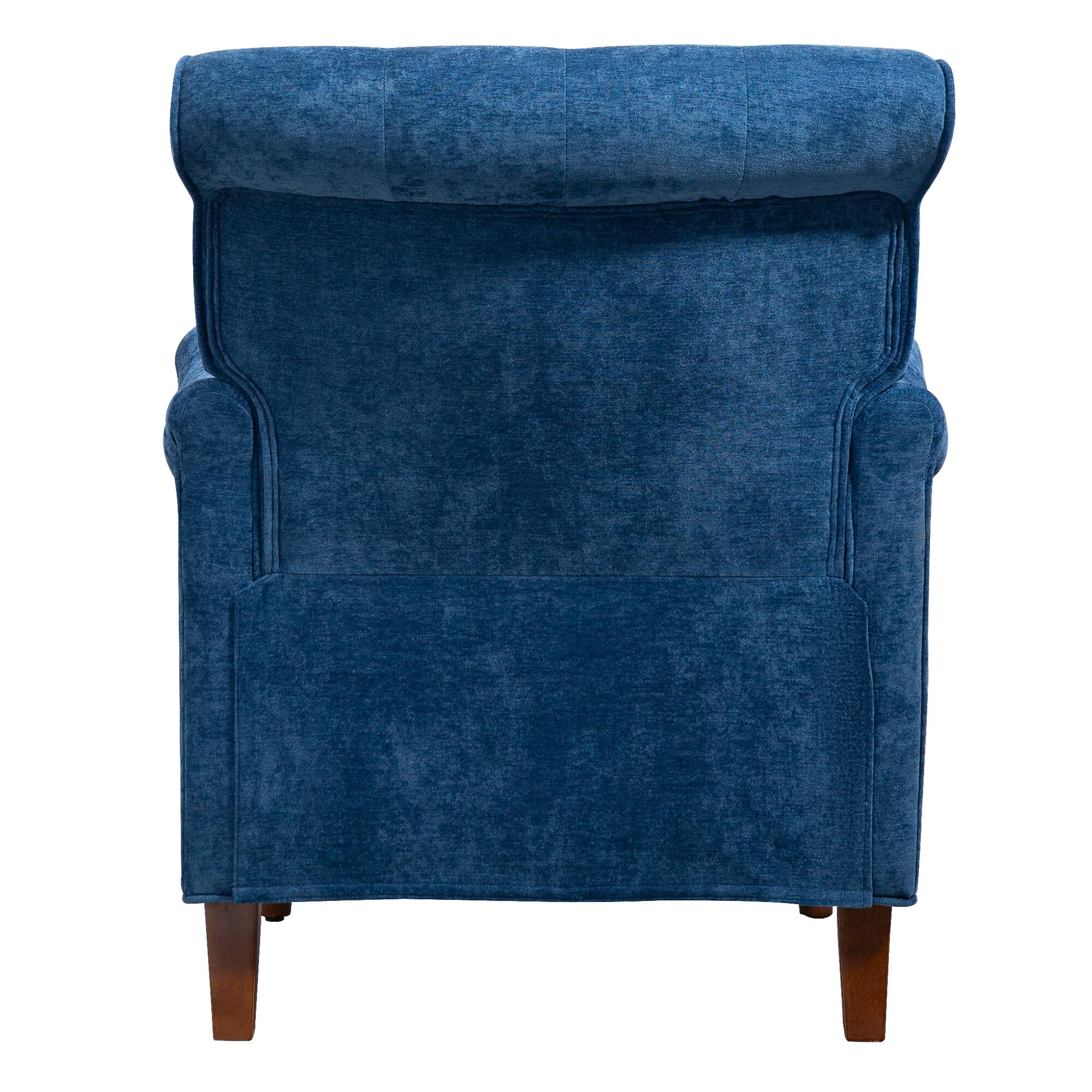Alt View 5. APRILSOUL - Accent Chair Comfy Chenille Club Fabric Upholstered Living Room Arm Chair 300lbs Capacity - Blue.