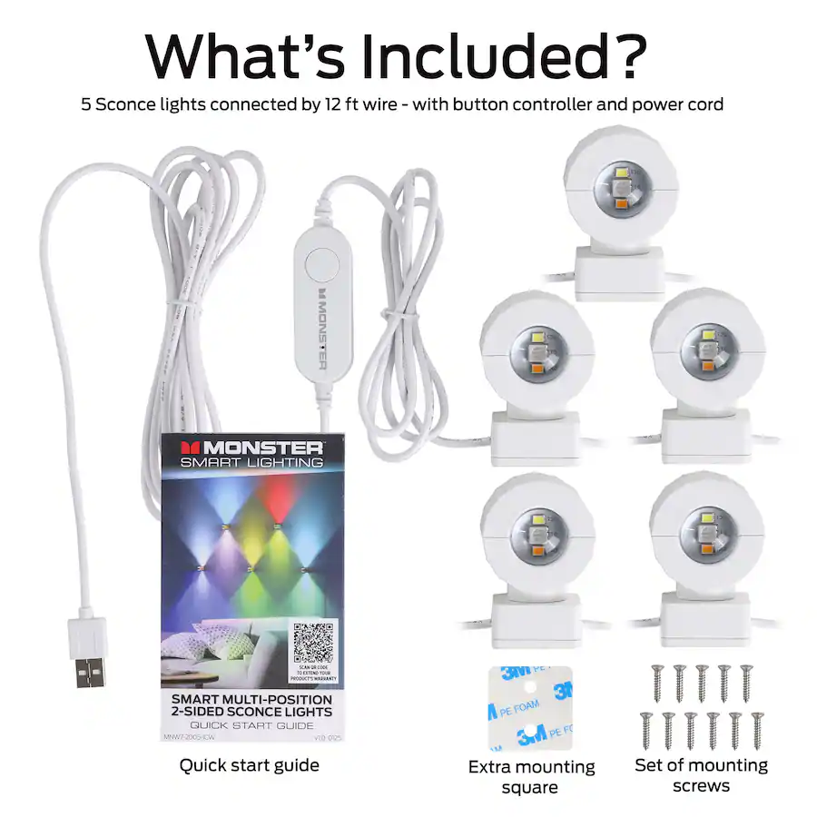 Led Background Visual Display Monster Smart 5 Double Sided Sound Reactive Multi Colored & Multi White ...