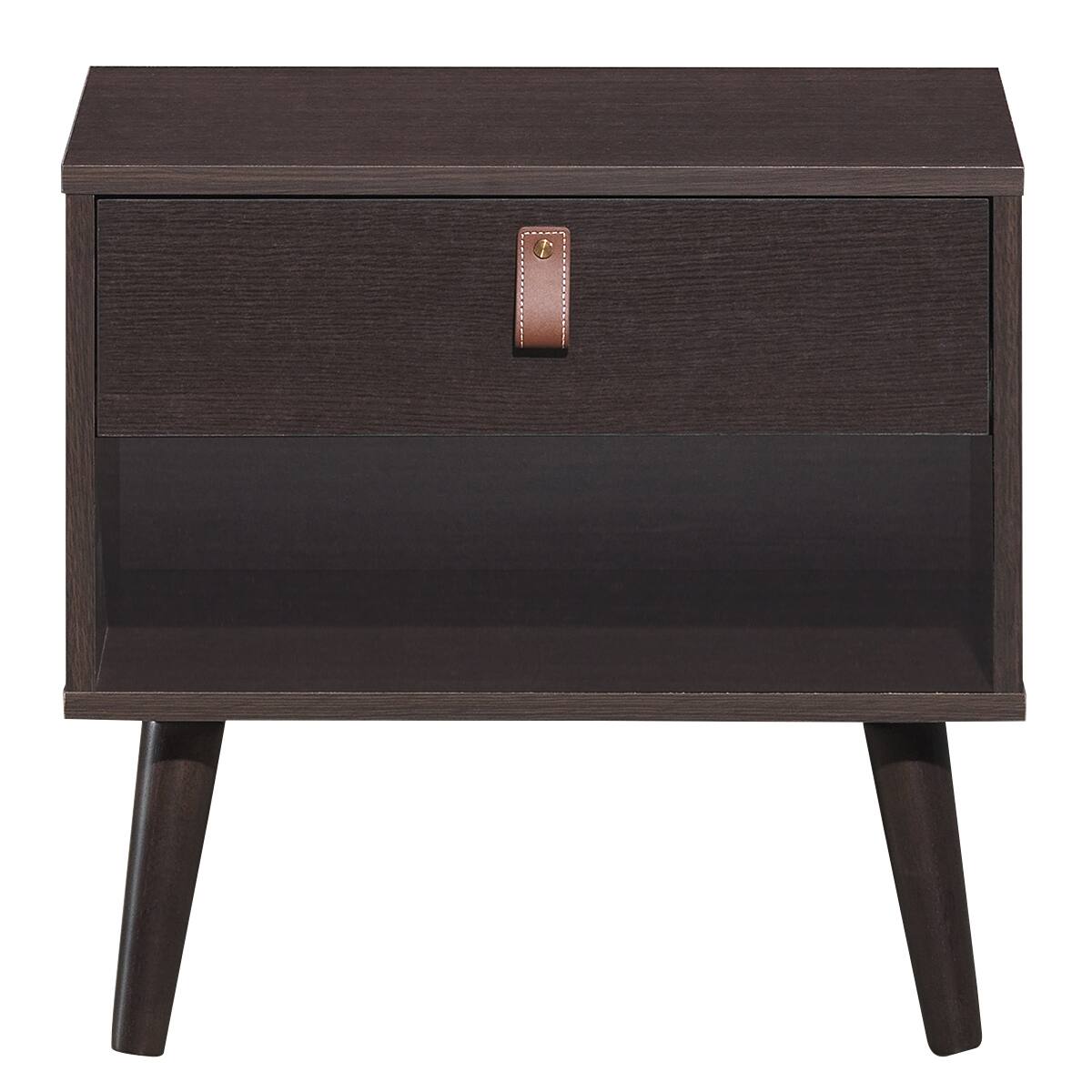 Alt View 20. Costway - Nightstand Sofa Side End Table Bedside Table Drawer Storage - Brown.