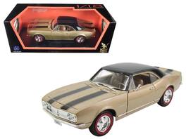 1967 Chevrolet Camaro Z/28 Stripes 1/18 Diecast Model Car by Road Signature - Gold with Black