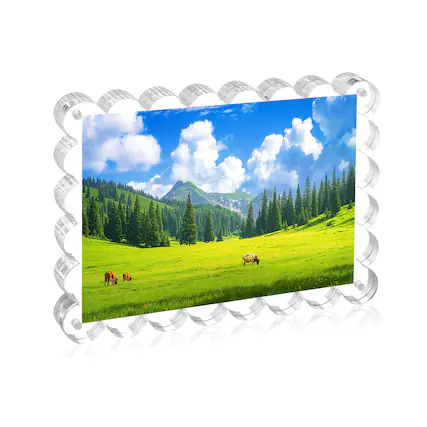 Front. BP4U - 4x6 Inch Tabletop Acrylic Picture Frame, 10+10MM Double Sided Desktop Photo Frame (1-Pack).