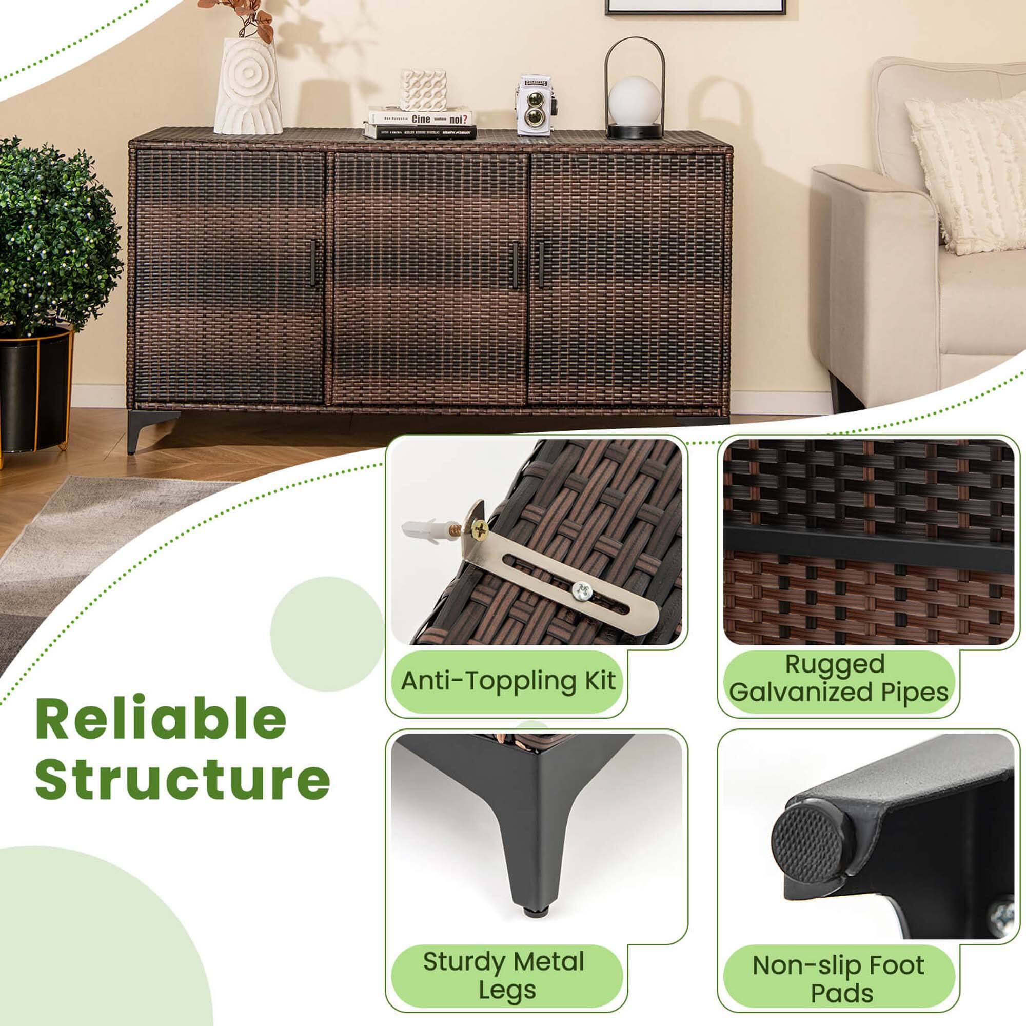 Cine 2.7 Anti-Toppling Kit Reliable Structure Rugged Galvanized Pipes Sturdy Metal Legs Non-slip Foot Pads