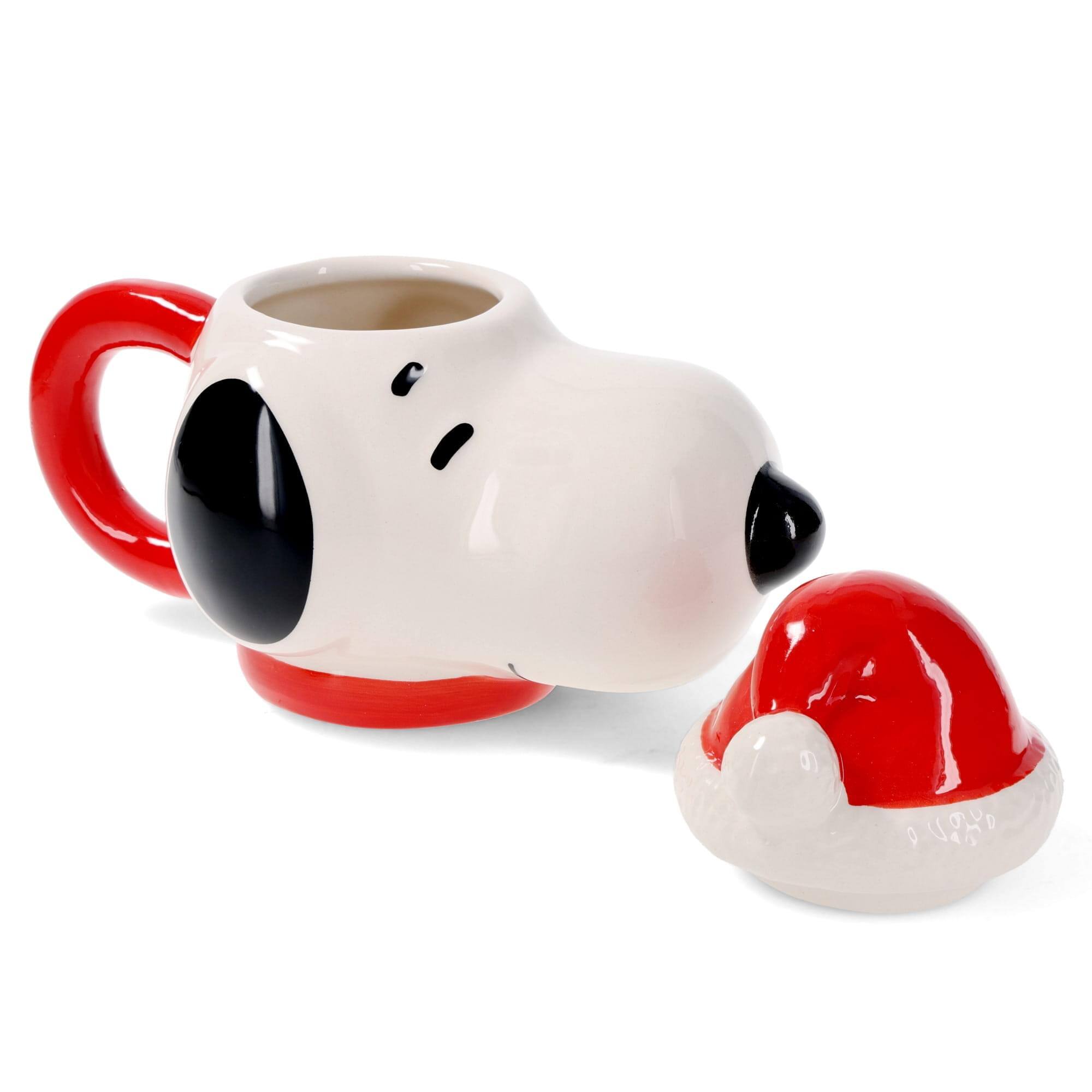 Alt View 1. Peanuts - Peanuts Santa Snoopy 14.5oz Molded Mug with Lid - Red/White.