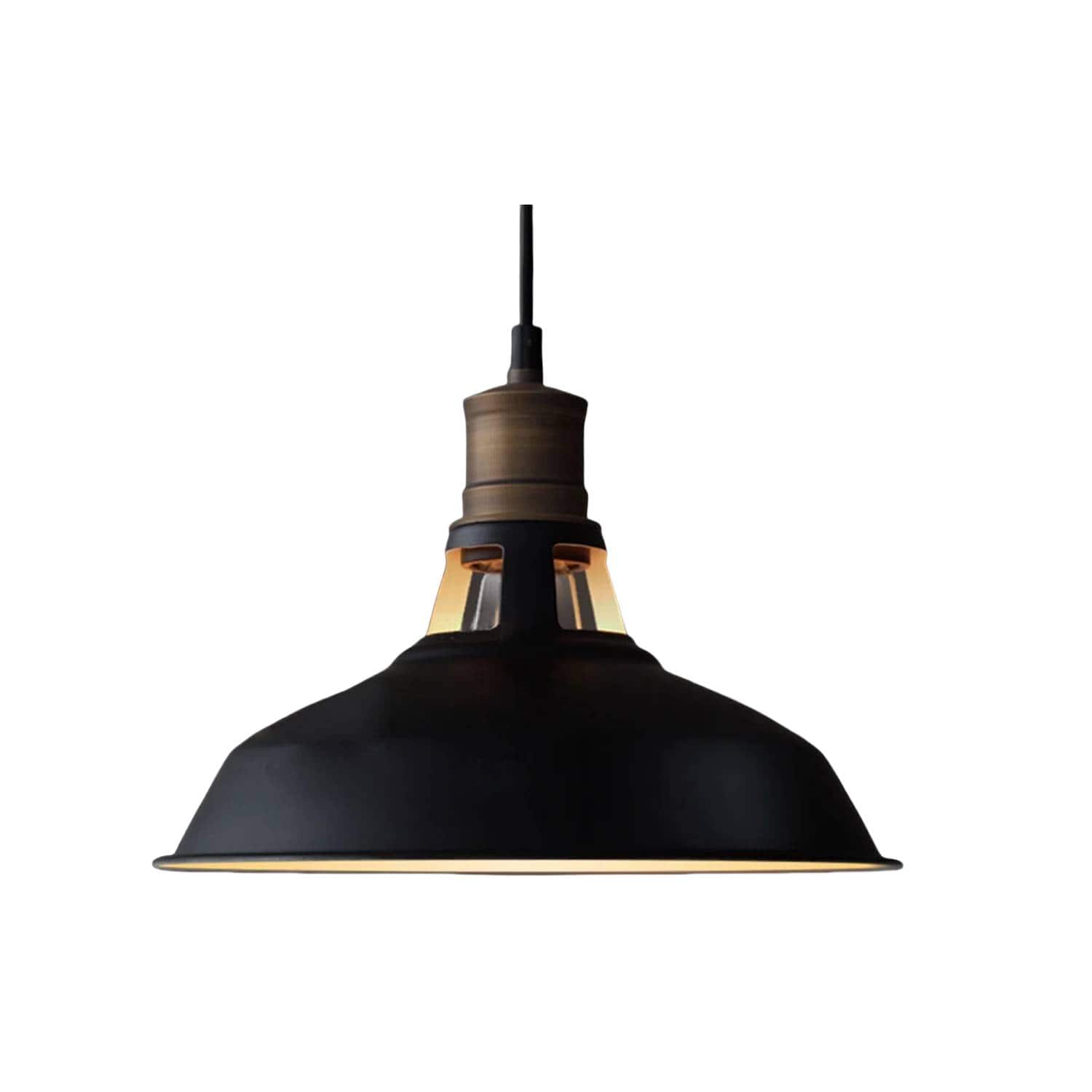Front. MOOSE - Siracusa Industrial Black Barn Pendant Light - 1-Light Loft Fixture - Black.