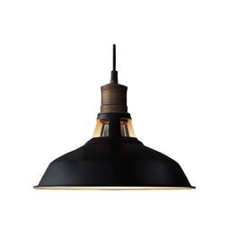 MOOSE - Siracusa Industrial Barn Pendant Light - 1-Light Loft Fixture - Black