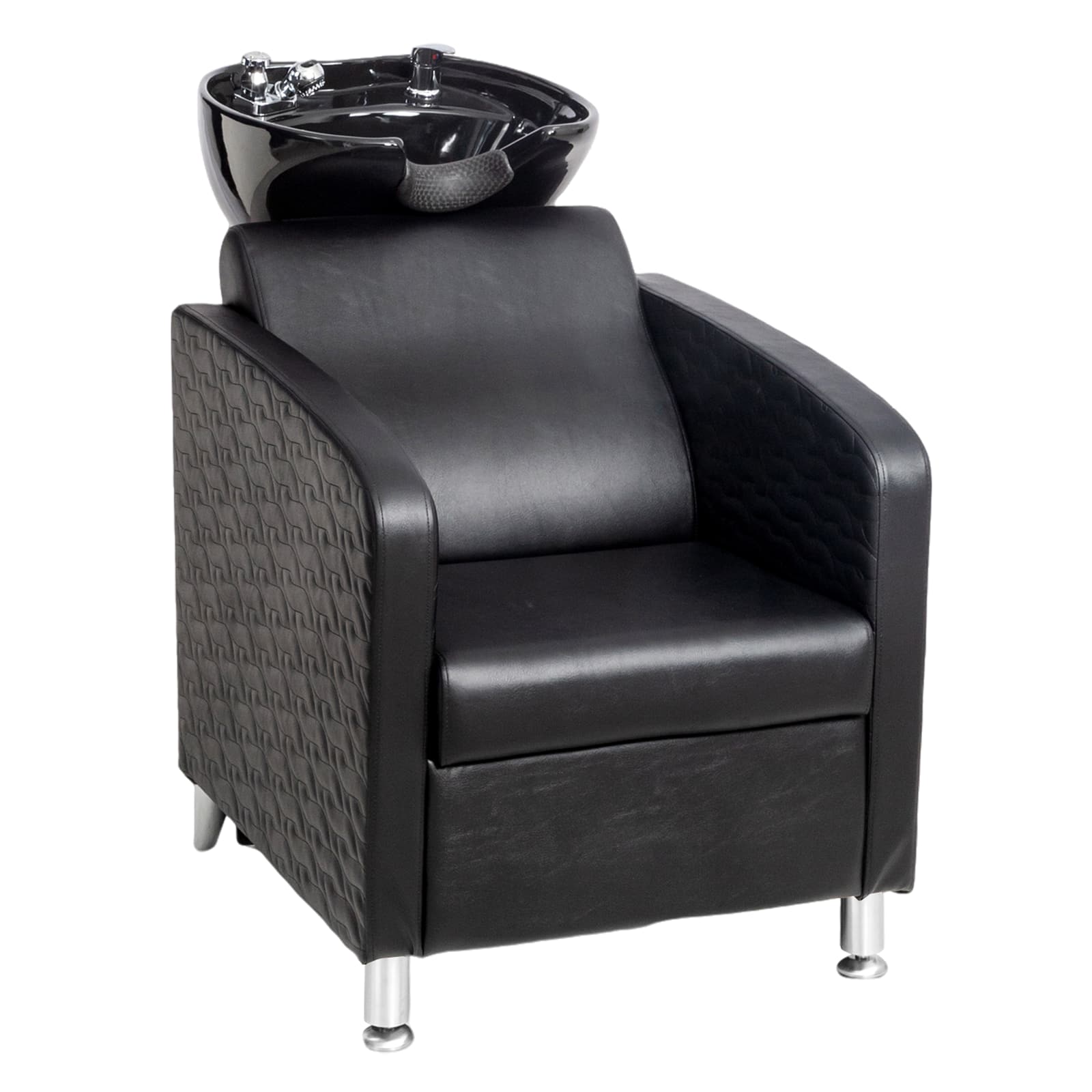 Photos - Computer Chair Salon Professional Winado - Professional Salon Shampoo Chair Ergonomic Hair Washing Station with Porcelain Sink & Retractable Sprayer for Barbe 