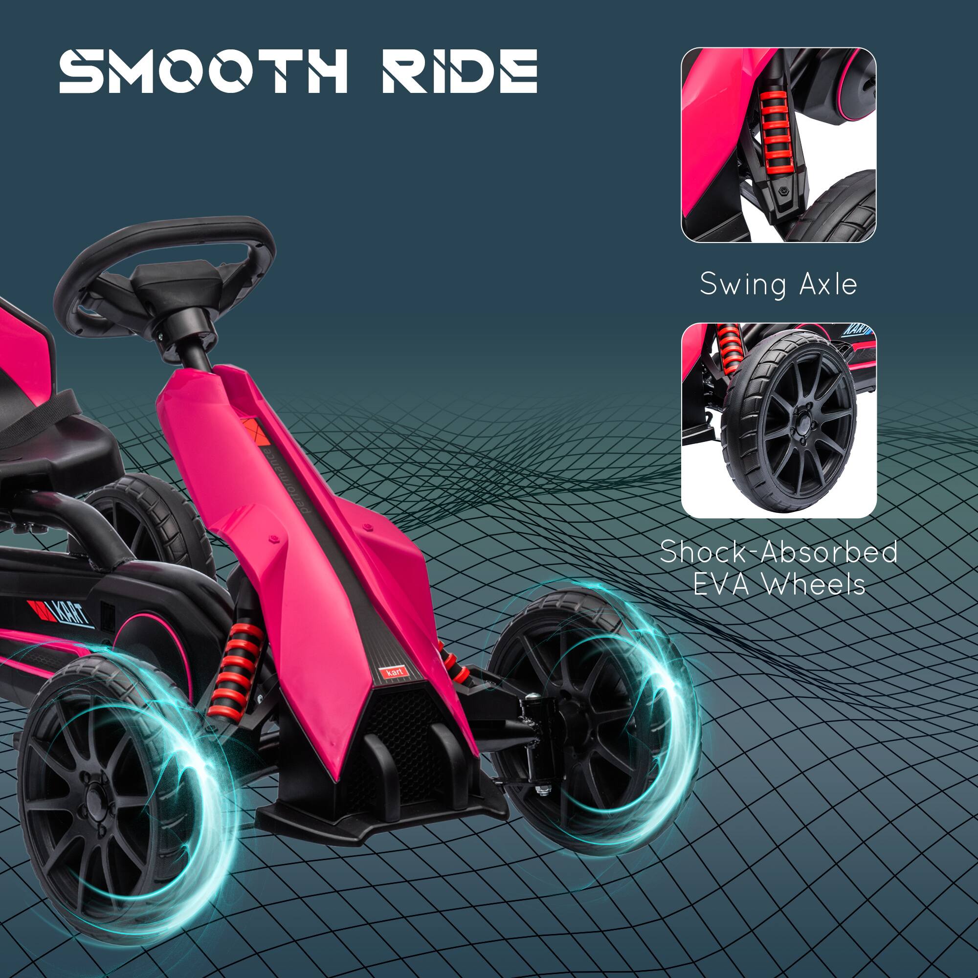 SMOOTH RIDE

Swing Axle

Shock-Absorbed EVA Wheels