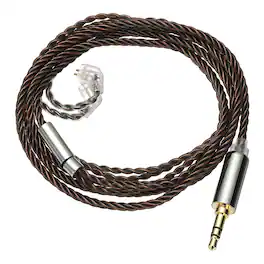 Unique Bargains - IEM Earphone Cable 1.2M, 28AWG 4-Core High Purity Silver-Plated HiFi Replacement for Ananda Arya HE400SE (3.5mm, TFZ) - Black Brown