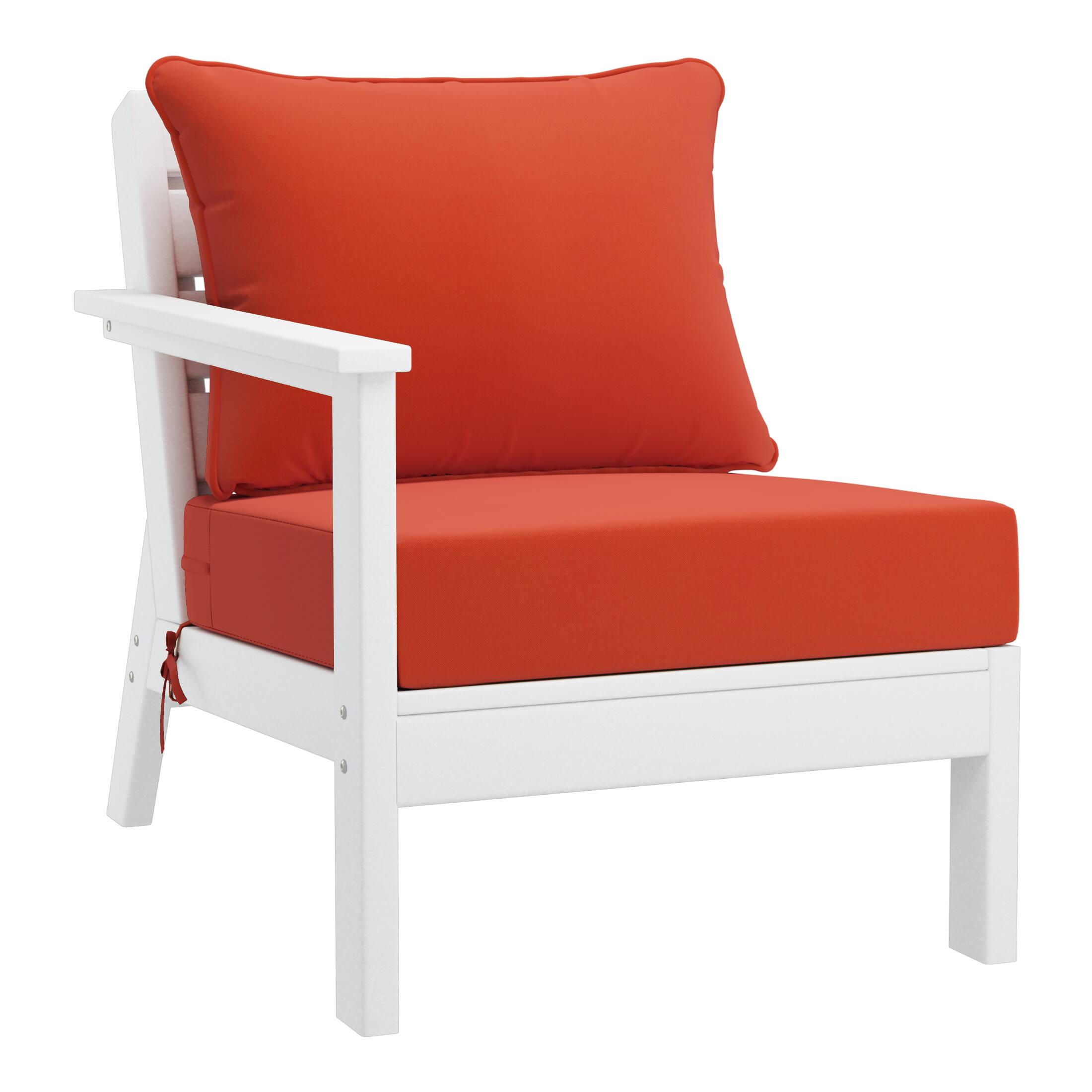 Alt View 1. WestinTrends - WestinTrends Avalon Outdoor 6-Piece Modular Sectional Patio Furniture Sofa Set - White/Orange.