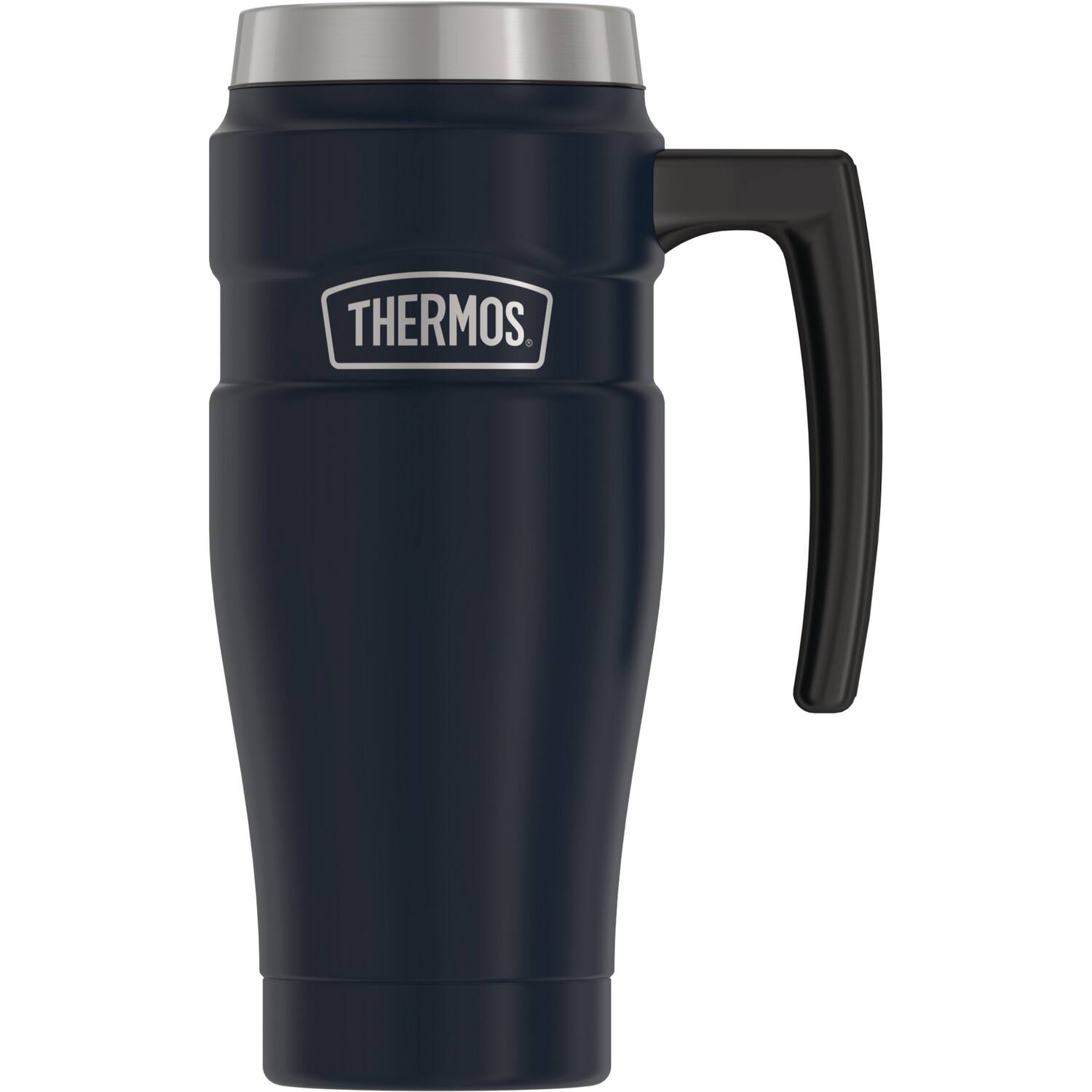 Alt View 2. Thermos - 16-Ounce Stainless King Vacuum-Insulated Stainless Steel Travel Mug - Matte Blue.
