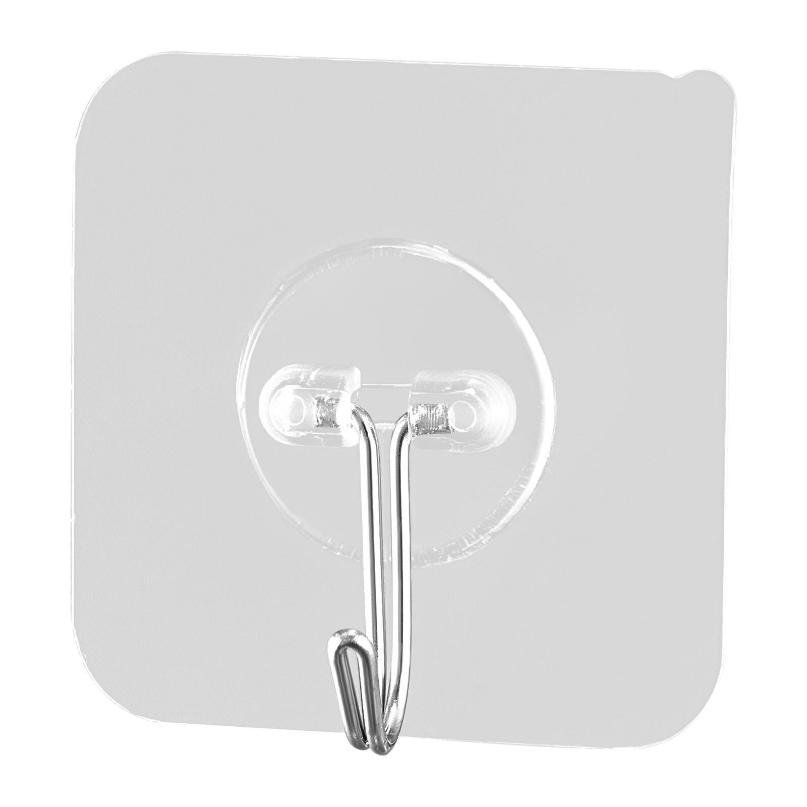 Alt View 5. VEVOR - Adhesive Hooks, 12 Pack Self-Adhesive Towel Coat Hooks, Heavy-Duty Wall Hook Hold 15 lbs (Max) - Transparent.