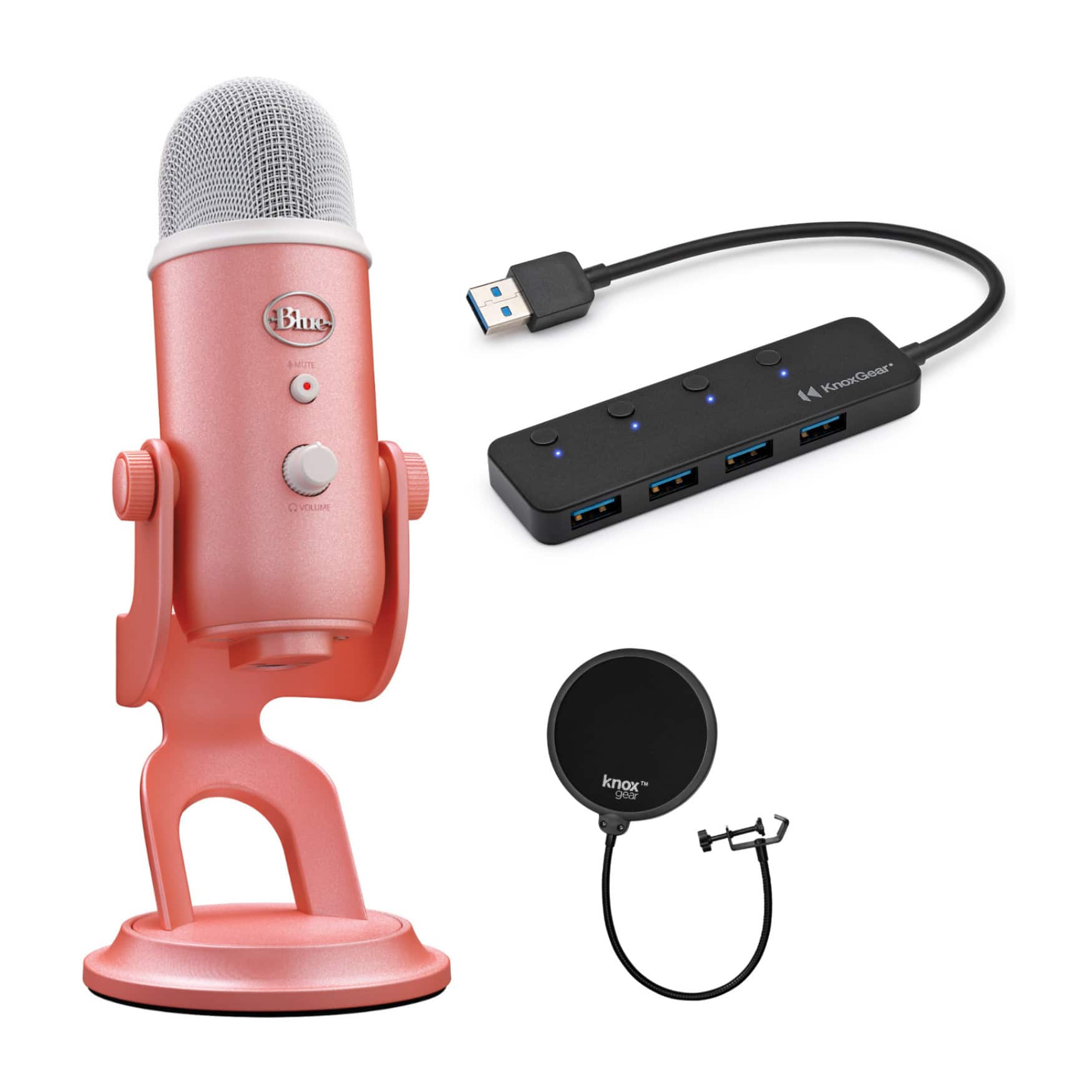 Blue Microphones - Yeti USB Microphone Aurora Collection (Pink Dawn) Bundle - 988-000530K4