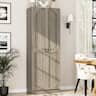 Aheaplus - 80" Tall Arched Storage Cabinet: 4-Door 6-Tier Wooden Pantry w/Adjustable Shelves, Wall-Fit for Home/Office/Kitchen - White Oak