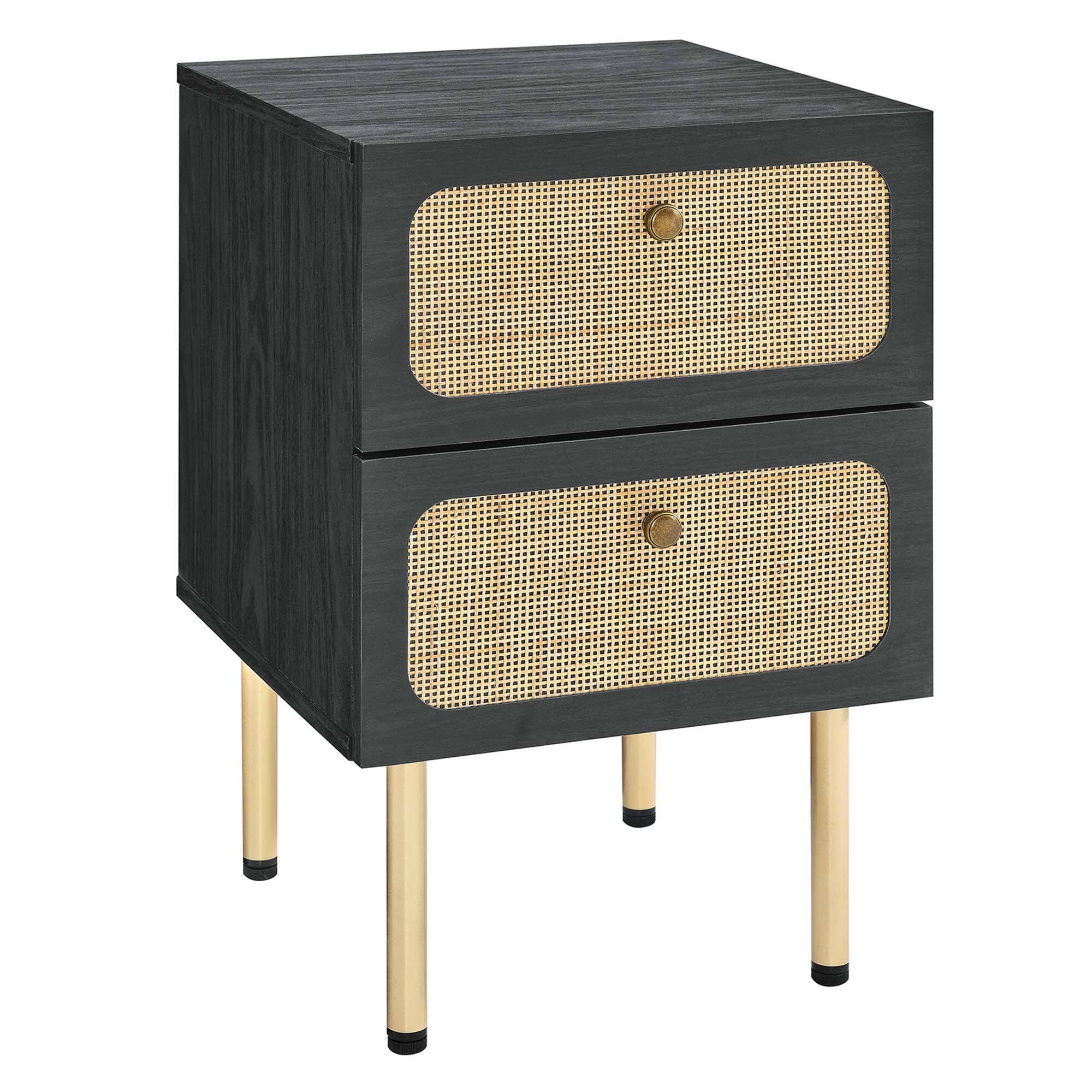 Angle. Modway - Chaucer 2-Drawer Nightstand by Modway - Black.