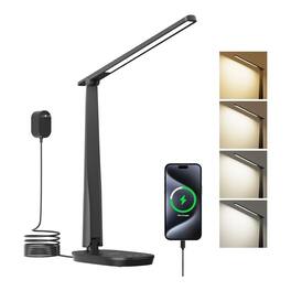 Dazzed Corner - LED Desk Lamp, 4 Color Modes, Touch Control, USB Ports - Black