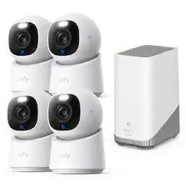 eufy - Indoor Cam E30, 4+1 Kit,360 Coverage,Pet&Human tracking, Color Night Vision,Homekit/Alexa compatible,Local Storage