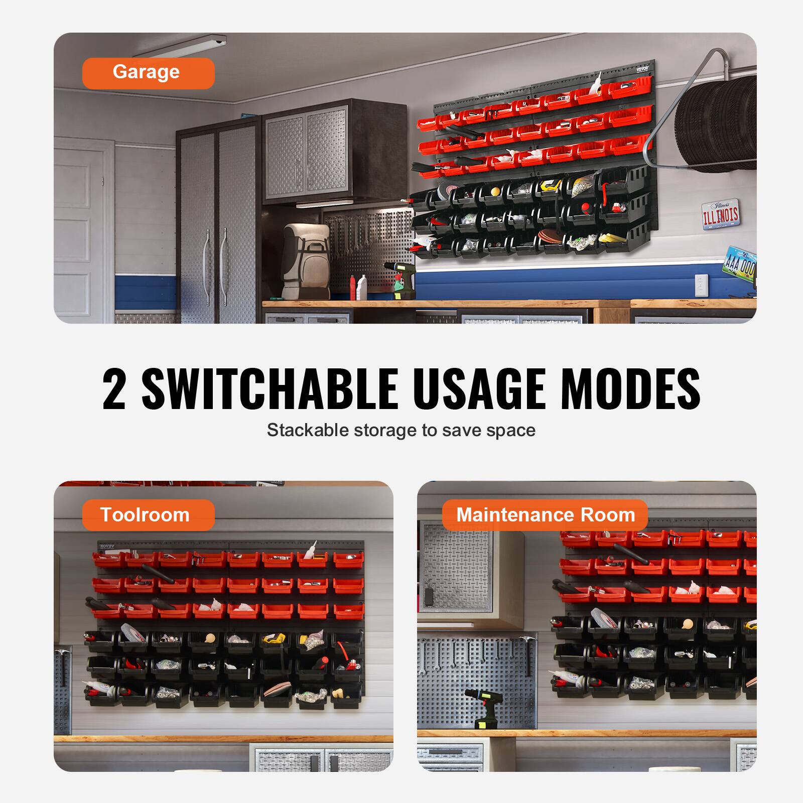 Garage

2 SWITCHABLE USAGE MODES

Stackable storage to save space

Toolroom

Maintenance Room
