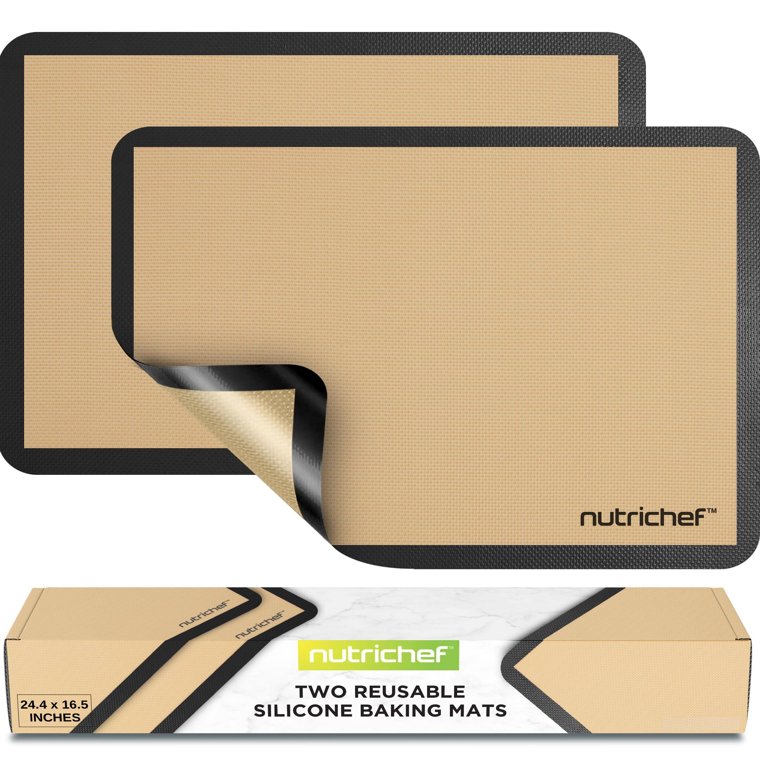nutrichef nutrichef nutrichef 24.4 x 16.5 INCHES TWO REUSABLE SILICONE BAKING MATS