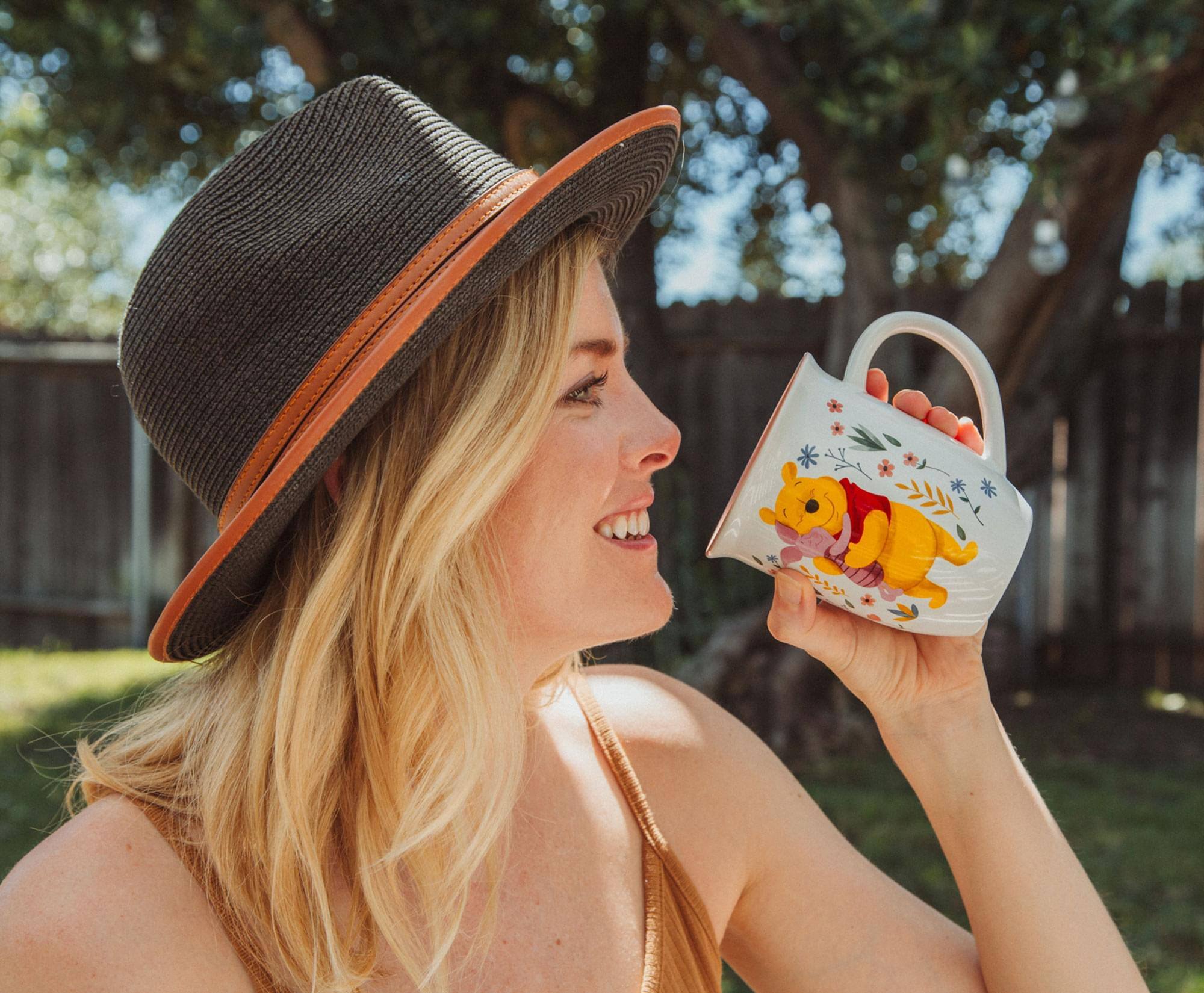 Alt View 4. Disney - Disney Winnie the Pooh and Piglet "Home Is With You" Wide Rim Ceramic Mug - White.