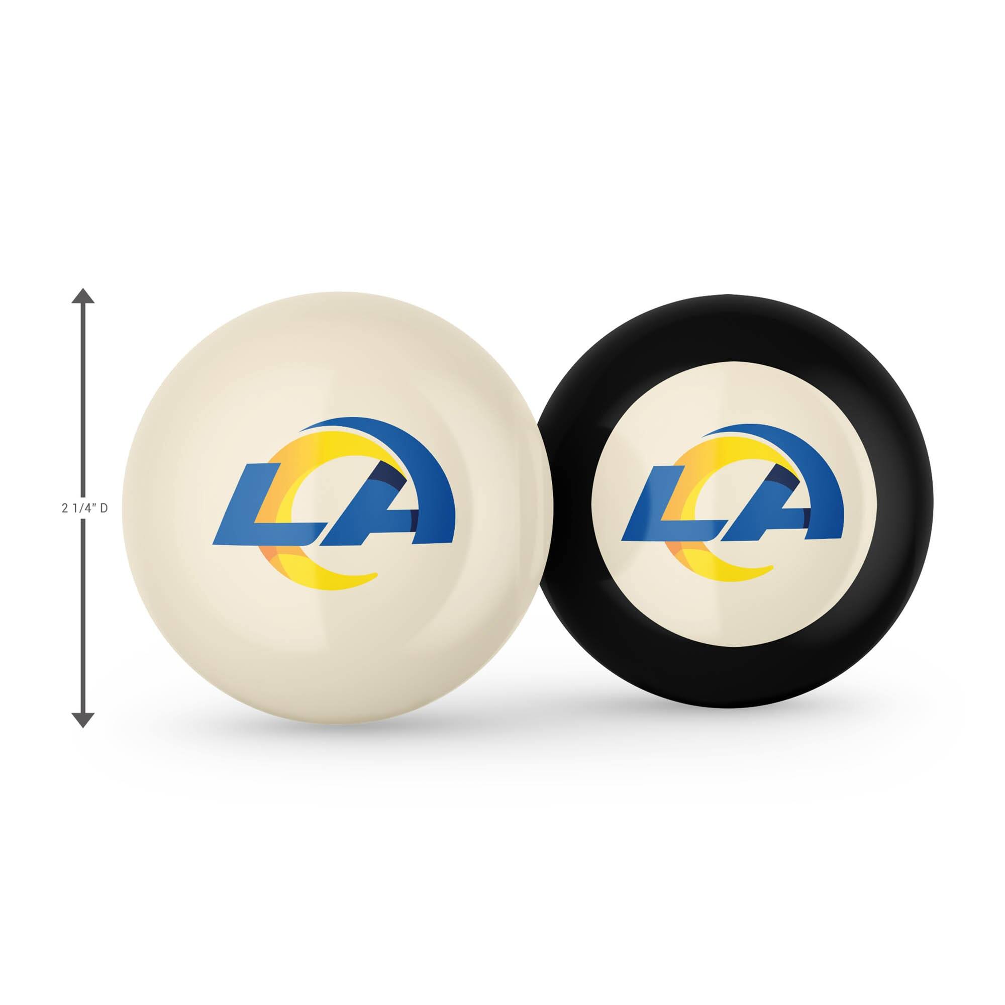 Alt View 1. Imperial - Los Angeles Rams Logo Cue Ball & 8 Ball Combo Set - White.