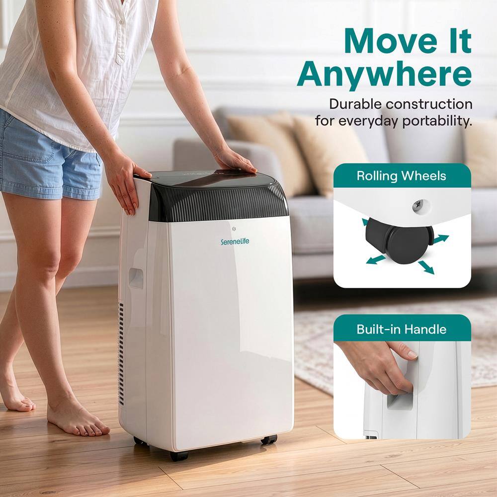 Move It Anywhere  
Durable construction for everyday portability.  
Rolling Wheels  
Built-in Handle