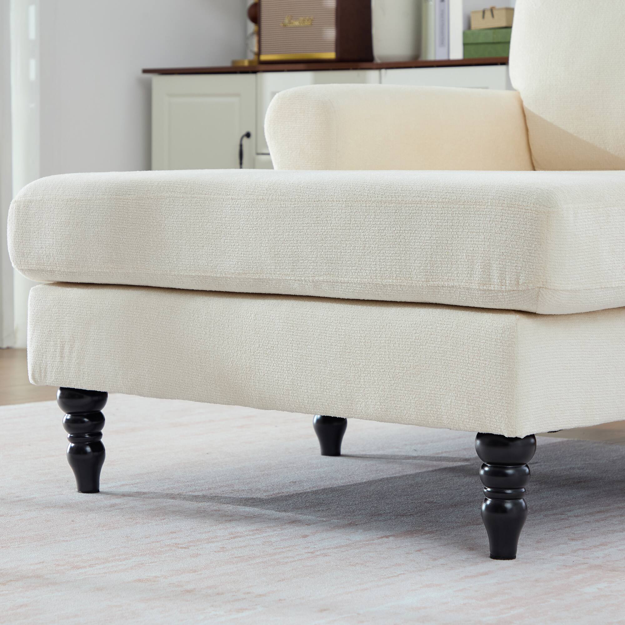 Alt View 6. Chery Life - 38.2 in. Beige Chenille Fabric Chaise Lounge Recliner Single Sofa with Comfortable Backrest and Armrests - Beige.