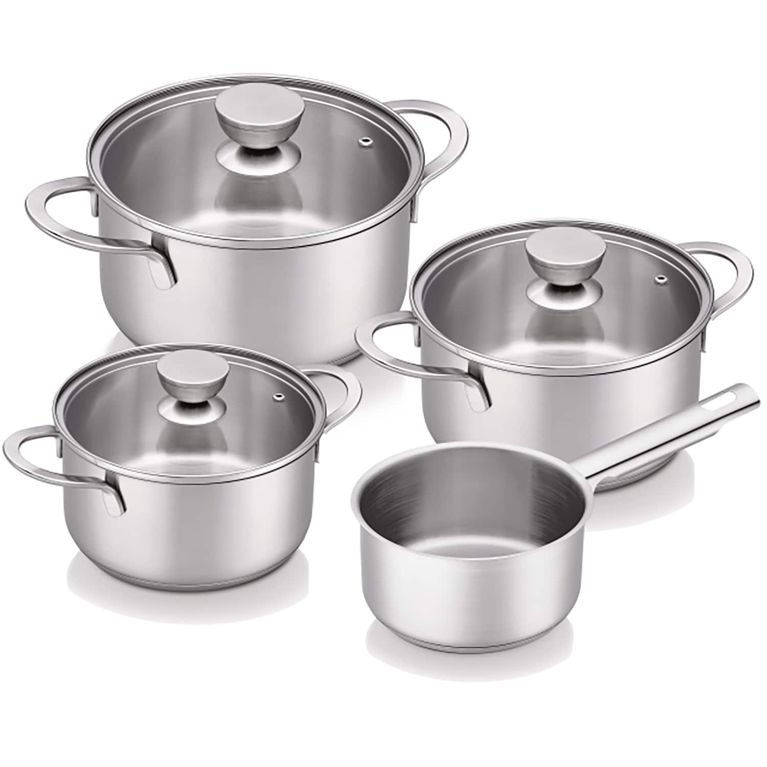 Front. Brabantia - Futura 7 Piece Cookware Set 100145 - Silver.