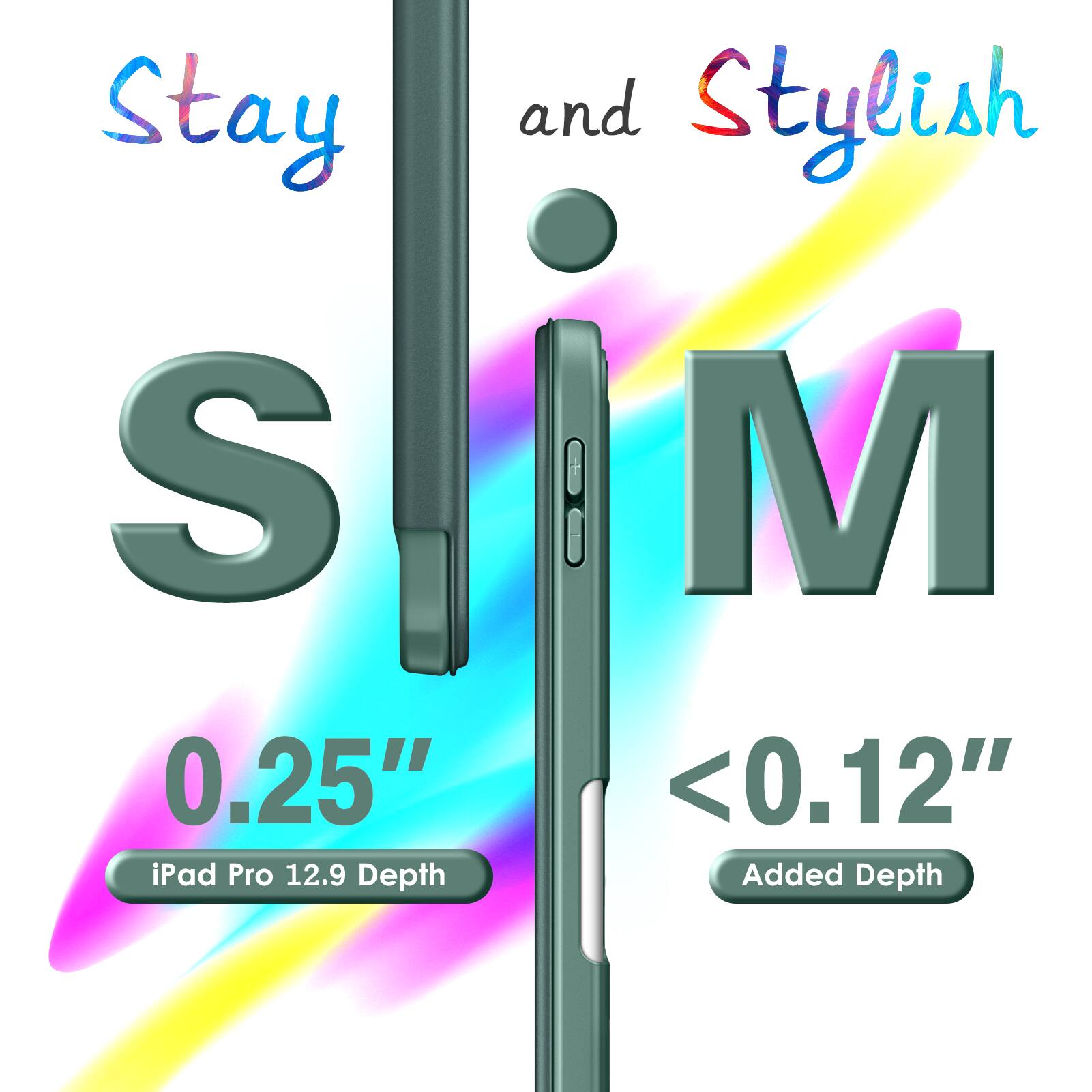 Stay and Stylish  
S M  
0.25" iPad Pro 12.9 Depth  
<0.12" Added Depth