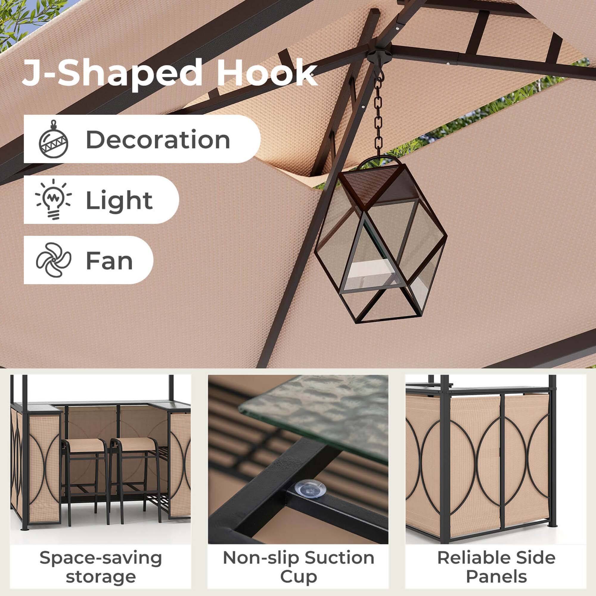 J-Shaped Hook Decoration M Light Fan Space-saving storage Non-slip Suction Cup Reliable Side Panels