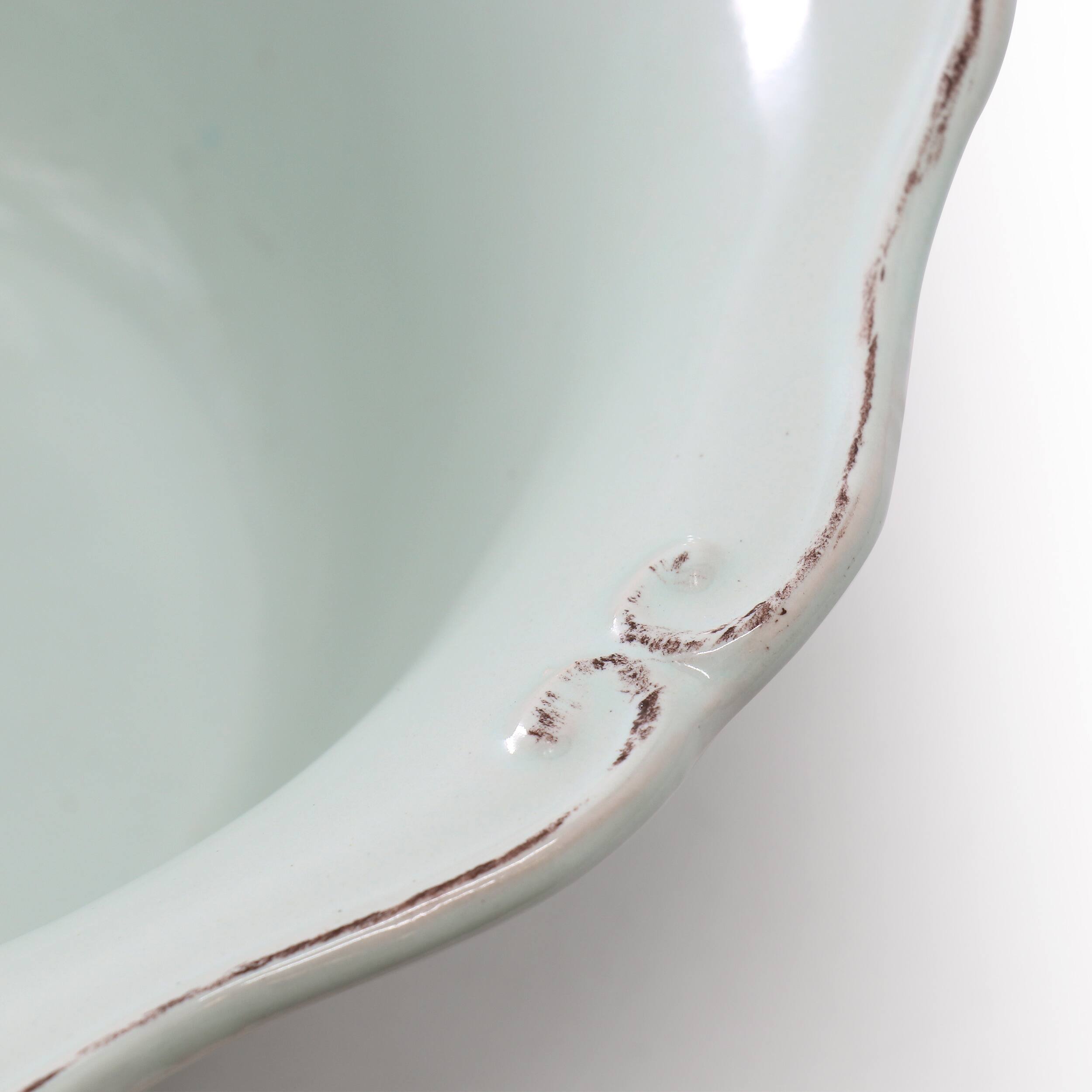 Alt View 2. Modern Southern Home - Modern Southern Home Capri 2 Piece 10 Inch Scalloped Stoneware Serving Bowl Set in Egg Blue - Blue.